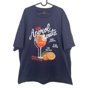 Peace Collective T-Shirt Aperol Spritz Graphic Navy Blue XL